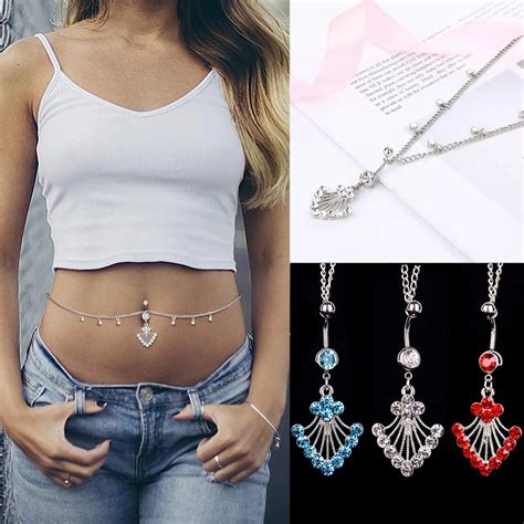 dangle belly jewelry|dangle belly button rings.